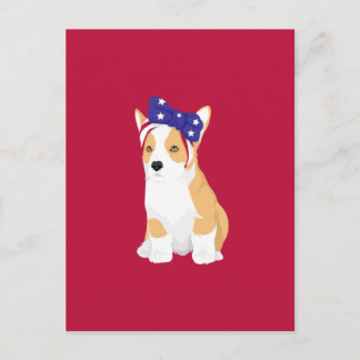 Carte Postale Cathy La Patriotique du 4 juillet Corgi Américain