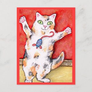 Carte postale Catnip Crazed Calico Cat