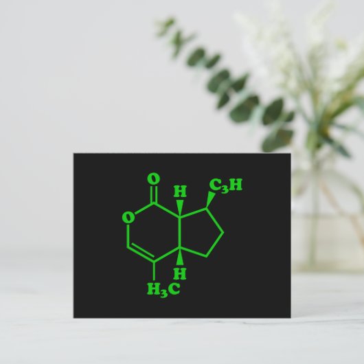 Carte Postale Catnip Nepetalactone Formule chimique moléculaire (Debout devant)