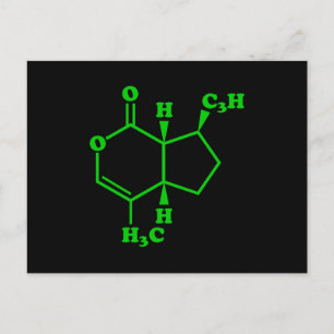 Carte Postale Catnip Nepetalactone Formule chimique moléculaire