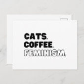 Carte Postale Cats Café Féminisme (Devant / Derrière)