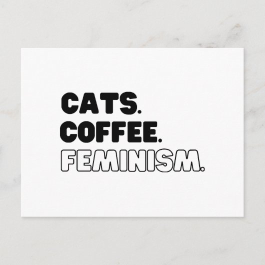 Carte Postale Cats Café Féminisme (Devant)