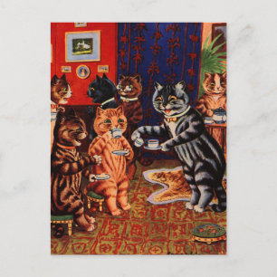 Carte Postale Cats Tea Party par Louis Wain Card