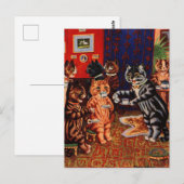 Carte Postale Cats Tea Party par Louis Wain Card (Devant / Derrière)