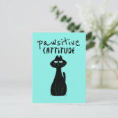 Carte Postale Cattitude provocatrice Cute Humour Chat Noir Turqu (Debout devant)