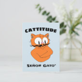 Carte Postale "CATTITUDE" Señor Gato Mustache Cat (Debout devant)