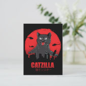 Carte Postale Catzilla Monster Chat détruit Skyscraper Building (Debout devant)