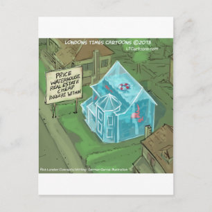 Carte Postale Cauchemar drôle de ventes de maisons immobilières