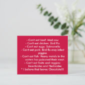 Carte Postale Causes - Manger sainement (Debout devant)