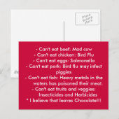 Carte Postale Causes - Manger sainement (Devant / Derrière)