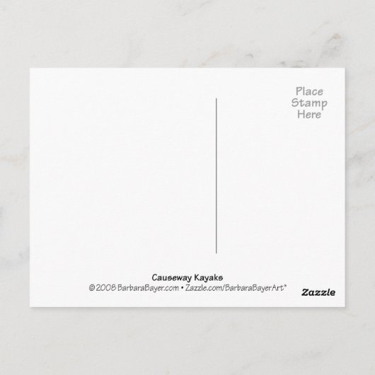 Carte Postale Causeway Kayaks (Dos)