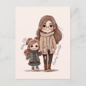 Carte Postale Caution adorable mère et fille (5) (Devant)