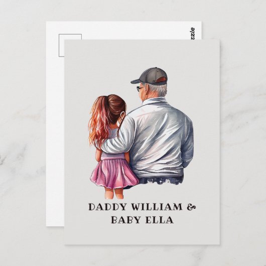 Carte Postale Caution père et fille (14) (Devant / Derrière)