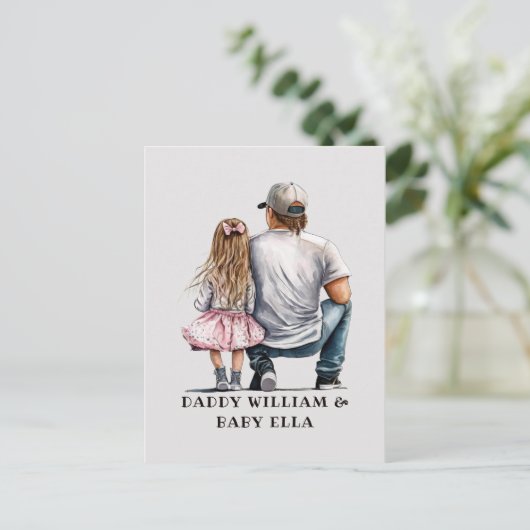 Carte Postale Caution père et fille noire (11) (Debout devant)