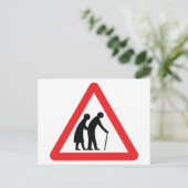 Carte Postale CAUTION Personnes ÂGÉES - VOYAGE UK (Debout devant)