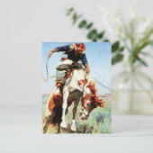 Carte Postale « Cavalier de bronco » Art occidental par W Herber (Debout devant)