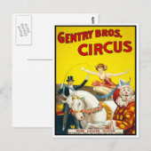 Carte Postale Cavalier de cirque, 1920 (Devant / Derrière)