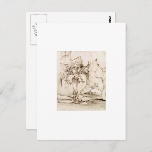 Carte Postale Cavalier de dragon (Devant / Derrière)