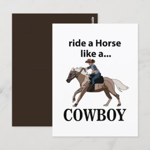 Carte Postale Cavalier de rodéo Monter un cheval comme un cowboy