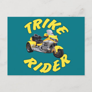 Carte Postale Cavalier de tricycle en jaune
