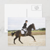 Carte Postale cavalier féminin exerçant 2 (Devant / Derrière)