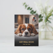 Carte Postale Cavalier King Charles Spaniel Adorable Bon Rétabli (Debout devant)