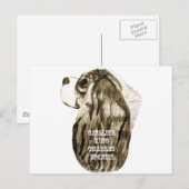 Carte Postale Cavalier King Charles Spaniel Antique Profil (Devant / Derrière)