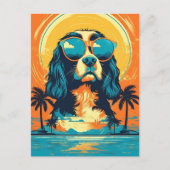 Carte Postale Cavalier King Charles Spaniel avec lunettes de sol (Devant)