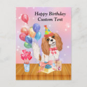 Carte Postale Cavalier King Charles Spaniel Blenheim d'anniversa (Devant)