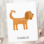 Carte Postale Cavalier King Charles Spaniel Chien Personnalisé<br><div class="desc">Cute Ruby Cavalier King Charles Spaniel design chien pour vous faire sourire. Art original de Nic Squirrell. Modifiez le nom pour personnaliser.</div>