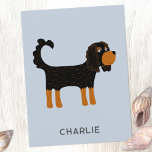 Carte Postale Cavalier King Charles Spaniel Chien Personnalisé<br><div class="desc">Cute Black et Tan Cavalier King Charles Spaniel design chien pour faire sourire les amoureux des animaux. Art original de Nic Squirrell. Modifiez le texte pour customiser.</div>