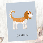Carte Postale Cavalier King Charles Spaniel Chien Personnalisé<br><div class="desc">Cute Blenheim Cavalier King Charles Spaniel design chien pour faire sourire les amoureux des animaux. Art original de Nic Squirrell. Modifiez le texte pour customiser.</div>