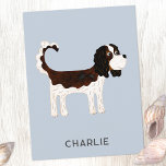 Carte Postale Cavalier King Charles Spaniel Chien Personnalisé<br><div class="desc">Cute Tricolor Cavalier King Charles Spaniel design chien pour apporter un sourire à tout amoureux des animaux. Art original de Nic Squirrell. Modifiez le nom ou le texte à customiser.</div>