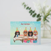 Carte Postale Cavalier King Charles Spaniel de anniversaire (Debout devant)