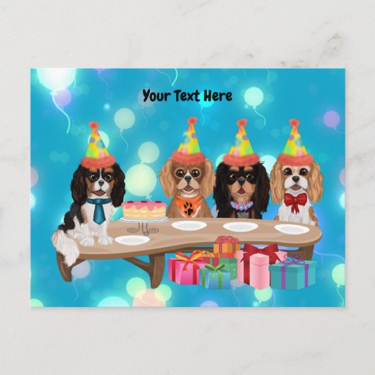 Carte Postale Cavalier King Charles Spaniel de anniversaire (Devant)