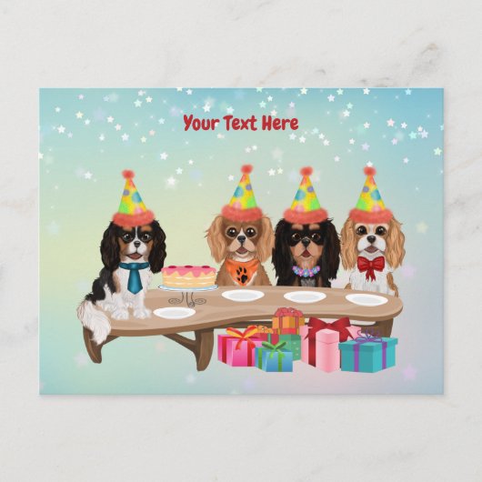 Carte Postale Cavalier King Charles Spaniel de fête d'anniversai (Devant)