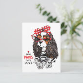 Carte Postale Cavalier King Charles Spaniel De Paris Avec Amour (Debout devant)