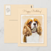Carte Postale Cavalier King Charles Spaniel Peinture originale (Devant / Derrière)