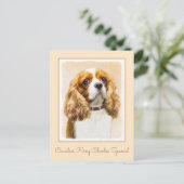 Carte Postale Cavalier King Charles Spaniel Peinture originale (Debout devant)