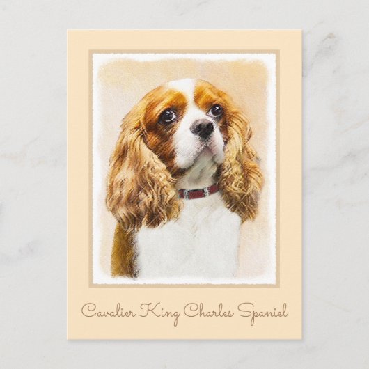 Carte Postale Cavalier King Charles Spaniel Peinture originale (Devant)
