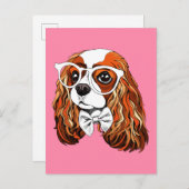 Carte Postale Cavalier King Charles Spaniel Portrait (Devant / Derrière)