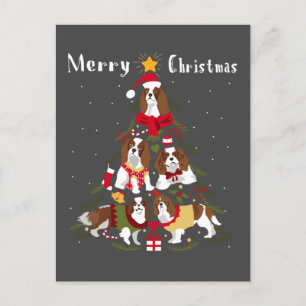 Carte Postale Cavalier King Charles Spaniel Tree Xmas