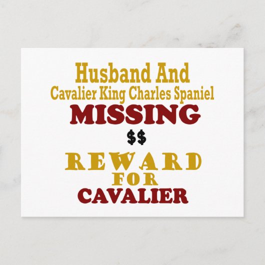 Carte Postale Cavalier Roi Charles & Mari Manquant Récompense Po (Devant)