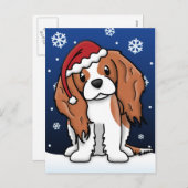 Carte postale cavalière de Noël d'épagneul de (Devant / Derrière)