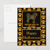 Carte Postale Cavapoo Anglais Chien Silhouette Halloween (Devant / Derrière)