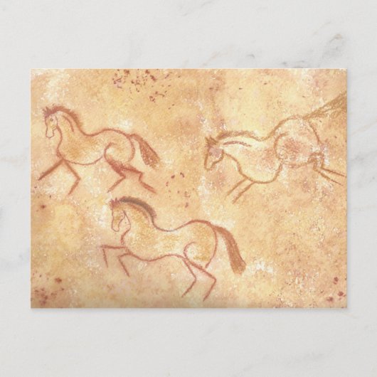 Carte Postale Cave Drawing Painting of Horses (Devant)