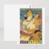 Carte Postale Cave Temples, voir India Travel Poster (Devant / Derrière)