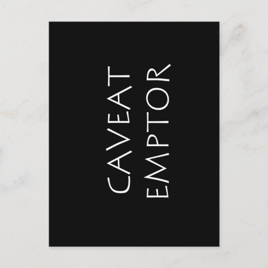 Carte Postale Caveat Emptor (Devant)