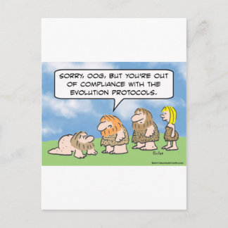 Carte Postale Caveman n'est pas en conformité avec l'évolution.