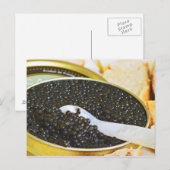 Carte Postale Caviar noir et une cuillère de nacre à (Devant / Derrière)